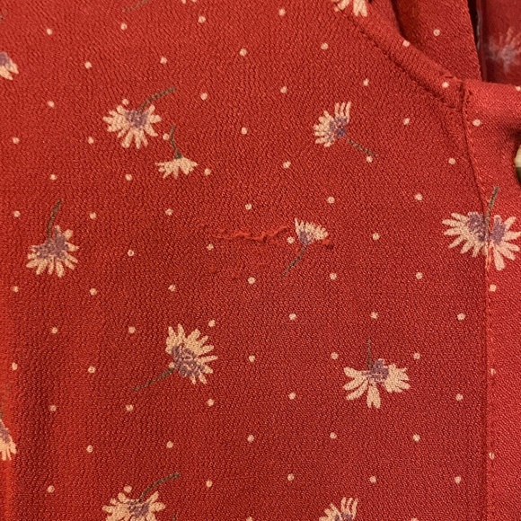 AEO Red Dress with Front Buttons - Picture 3 of 6